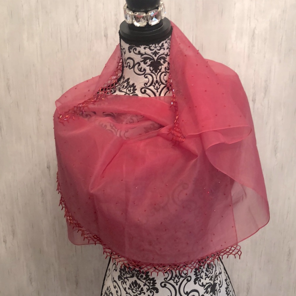 Ann Taylor Pink Beaded Wrap